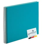 goldbuch Bella Vista, Linen Memory, Spiral Bound, Pages, Book for Gluing, Photo Album, Paper, Turquoise (White Sides), 40 weiße Seiten