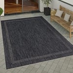 Paco Home Tapis Exterieur Terrasse Balcon Tapis Cuisine Moderne Motif Geometrique Motif Abstrait, Dimension:300x400 cm, Couleur:Anthracite