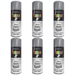 6X Light Grey Gloss Spray Paint Aerosol Auto Car Lacquer Wood Metal 400ml