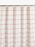 John Lewis Textured Wide Horizontal Stripe Recycled Polyester Shower Curtain, Caramel