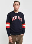 GANT Logo Colour Block Sweatshirt, Evening Blue