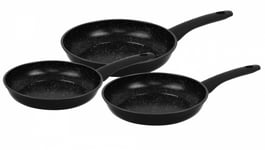 Herzberg 3 Pieces Marble Coated Forged Frying Pan Set