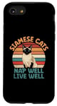 Coque pour iPhone SE (2020) / 7 / 8 Siamois Cats Nap Well Live Well Meezer Cat