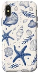 iPhone X/XS Blue Seashell Coastal Summer, Starfish, Women Case