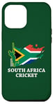 Coque pour iPhone 12 Pro Max Couleurs du drapeau sud-africain Cricket Afrique du Sud