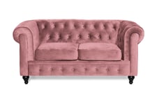 Chesterfield Lyx Fløyelssofa 2-seter - Rostrosa Velour sofa & fløyel Lyserød