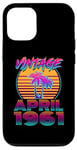 Coque pour iPhone 12/12 Pro 64 Years Old Retro Vintage Funny April 1961 64th Birthday