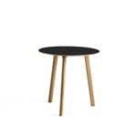 HAY - CPH Deux 220 2.0 Table Lacquered Oak Frame Ø75 X H73 Ink Black Top Lacquered Beech Edge - Matbord - Ronan & Erwan Bouroullec - Svart - Trä