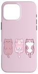 iPhone 16 Pro Max Three Adorable Pink Cats with Sugar Sprinkles Case