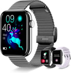 Montre Intelligente Pour Homme Et Femme Avec Appels Et Réponse/Notifications Whatsapp,1,85"" Montre Numérique De Remise En Forme,Podomètre,19 Modes De Sport Android Ios Smart Watch Avec