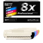 8x Eurotone per Cartridge for OKI C-5600-DN C-5700-DN C-5700-N C-5600-N