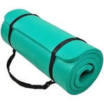 BalanceFrom GoCloud Tapis de yoga multi-usages de 2,5 cm extra épais haute densité anti-déchirure avec sangle de transport (vert)