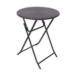 Table de Balcon Pliante Acier Plastique Gris Foncé Gain de Place Rebecca Mobili