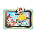 BWJBSW Tablette Enfants 8 Pouces Android 14, 3 GB RAM+32GB, Contrôle Parental,Applications Pré-Installé, WiFi 4000 mAh, avec Kid-Proof Étui