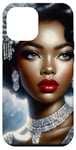 iPhone 12 Pro Max Glamorous Black Woman In Silver Art With Vintage Style Case