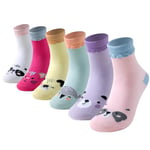 Cirorld Chaussette Enfant Fille en Coton, Chaussettes Fantaisie Originales, Chaussettes Fille à Licorne, Sirène, Animaux, Pois, Rayures, Lot de 6