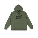 Daft Punk Women's Dp Retail Classic Logo Hoodie Army Green Sweatshirt, M