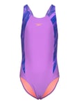 Girls Hyperboom Splice Muscleback Sport Swimsuits Pink Speedo