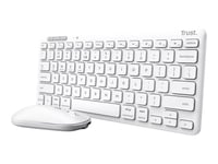 Trust Lyra Multi-Device - Tastatur- Og Mussett - Trådløs - Bluetooth, 2.4 Ghz - Qwerty - Usa - Hvit - Boks