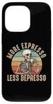 Coque pour iPhone 13 Pro Plus d'expresso Moins de Depresso Funny Coffee Expresso Lover