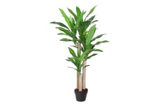 Grön växt DRACAENA H125cm 3 grenar svart kruka - Konstgjorda växter