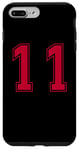 iPhone 7 Plus/8 Plus Red Number 11 Team Junior Sports Numbered Uniform Case