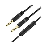 3,5mm Audiokabel med mikrofon/volumekontrol