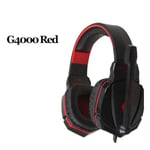 Casque filaire en m¿tal avec microphone Cache-oreilles en cuir l¿ger Casques de jeu PS4 T¿l¿phone portable PC Gamer Audifon Auriculares Cable-G4000 ROUGE_XINENGJI