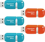 Lot De 5 Clé Usb 64 Go, V10 Série, Clés Rétractables Pour Pc Ordinateur Portable Macbook, Compatible Avec Windows Mac Linux, Usb 2.0 Flash Drive Stockage, Mixte Couleur - Turquo Rouge