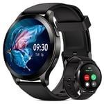 Parsonver Montre Connectée Homme avec Appels Bluetooth, 1.43'' Sport Fitness Tracker, Moniteur de Fréquence Cardiaque Sommeil Montre Podomètre, Smartwatch Etanche IP68 pour Android iOS, Noir