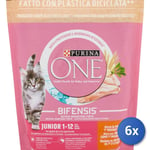 6x Purina One Chat Enveloppe De 800 Grammes Junior Poulet Et Céréales en Italie