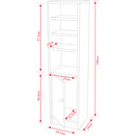 JAMERSON  Compact Bathroom Storage Shelf Unit Cabinet  White  ST0030