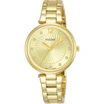 PULSAR Gold Ladies 30mm Analogue Quartz Watch + Steel Strap - PH8494X1