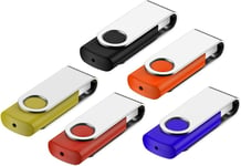 Lot de 5 clés USB Fesaymi - 16 Go - En métal rouge - Multicolore - Haute vitesse - USB 2.0 - Avec cordon - Rouge - Noir, Vert, Orange, Bleu).[G1269]