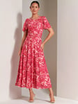 Jolie Moi Elvira Floral Print Maxi Dress, Pink/Multi