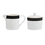 Mikasa Luxe Deco Sucrier et crémier en porcelaine, 245ml, pot à couvercle pour le sucre et la cruche à lait, boîte cadeau et lavable au lave-vaisselle