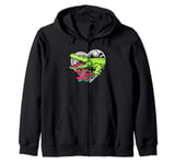 Heart Love Croc Hunter Crocodile Hunting Zip Hoodie