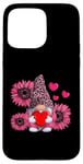 iPhone 15 Pro Max Cute Pink Gnome Sunflower Valentines Day Case