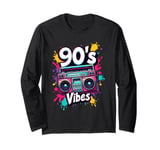 90's Vibe Retro Boombox 1990s Nostalgic Throwback Long Sleeve T-Shirt