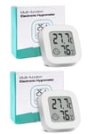 Mini Thermomètre Hygromètre Intérieur, Digital Thermo HygromèTre Indicateur Précision D'ambiance Moniteur de Température et Humidimètre Fonction ¿ / ¿ - 2 pièces