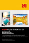 KODAK Crystal Photo Frame Kit - Cadre Transparent, Format A6 (10x15cm), 5 Feuilles de Papiers Photos et une Feuille Magnétique, Impression Jet d'Encre