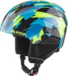 ALPINA PIZI Casque de Ski Unisex-Kids, Neon-Blue Green Gloss, 46-51