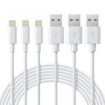 Câble Iphone 2m Chargeur Iphone Lot De 3, Câble Lightning Certifié Mfi Avec Connecteur Ultra Résistant Compatible Avec Iphone 13/12/11/Se/Xr/Xs/8/7/6 Plus/6s/5/Air/Airpods-Blanc[Q3320]