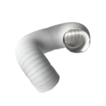 Ø 125mm / 5 inch Flexible Air Duct for Cooker Hood, Air Conditioner, Extractor Fan, Tumble Dryer - 1.5m / 4.9ft Semi-Rigid Exhaust Hose - Ventilation Ducting - Aluminium White