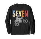 Motocross Seventh Birthday Boy Dirt Bike Racer 7 Year Old Long Sleeve T-Shirt