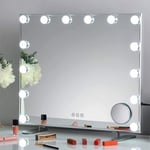 Sminkspegel med belysning 2-14 dimbara LED-lampor, 3 färglägen (endast ljus, ingen spegel)-WELLNGS 10 lights