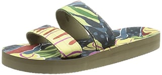 Superdry Femme Slide Slim 2 Strap Mocassin, Cut About Leaves AOP, Small