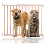 Bettacare Dog Stair Gate, Chunky Wooden Pet Gate, Natural, 63.5cm - 105.5cm