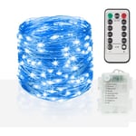 66ft 200 LED utomhusslingor, varmvita Fairy Lights Batteri Op Blue 200 LED