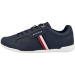 Tommy Hilfiger Baskets Homme Semelle Cuvette Classic Low Cupsole Leather Chaussures, Bleu (Desert Sky), 40 EU